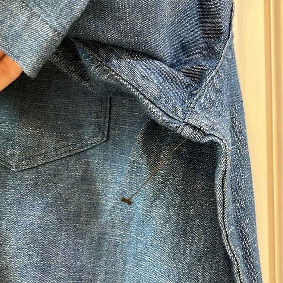 NWOT Wrangler Denim Button Down Tiger Eye Snap Shirt - Size XL - Picture 7 of 11